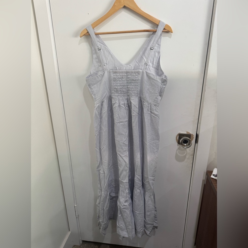 Pact Light Gray Smocked Maxi Dress - Picture 2 of 3